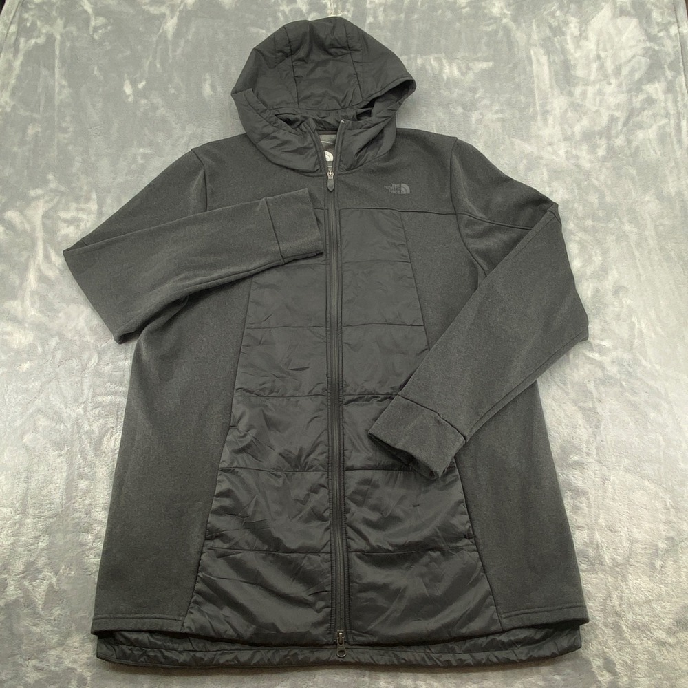 The North Face Womens XL Motivation Hybrid Long Jacket Hooded Grey**FLAW - Picture 2 of 12